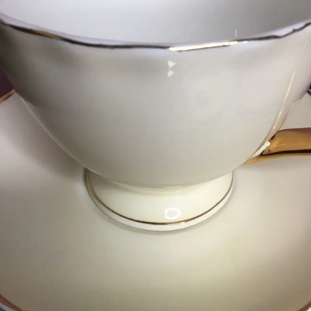 NWOB Jusalpha Light Yellow Rose Bone China Tea Coffee‎ & Saucer Cup  Set